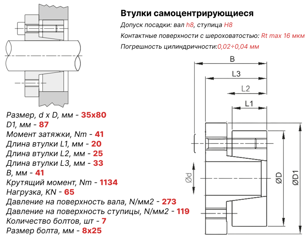 Чертеж втулка зажимная ВК15 35х80 Чертеж втулка зажимная ВК15 35х80